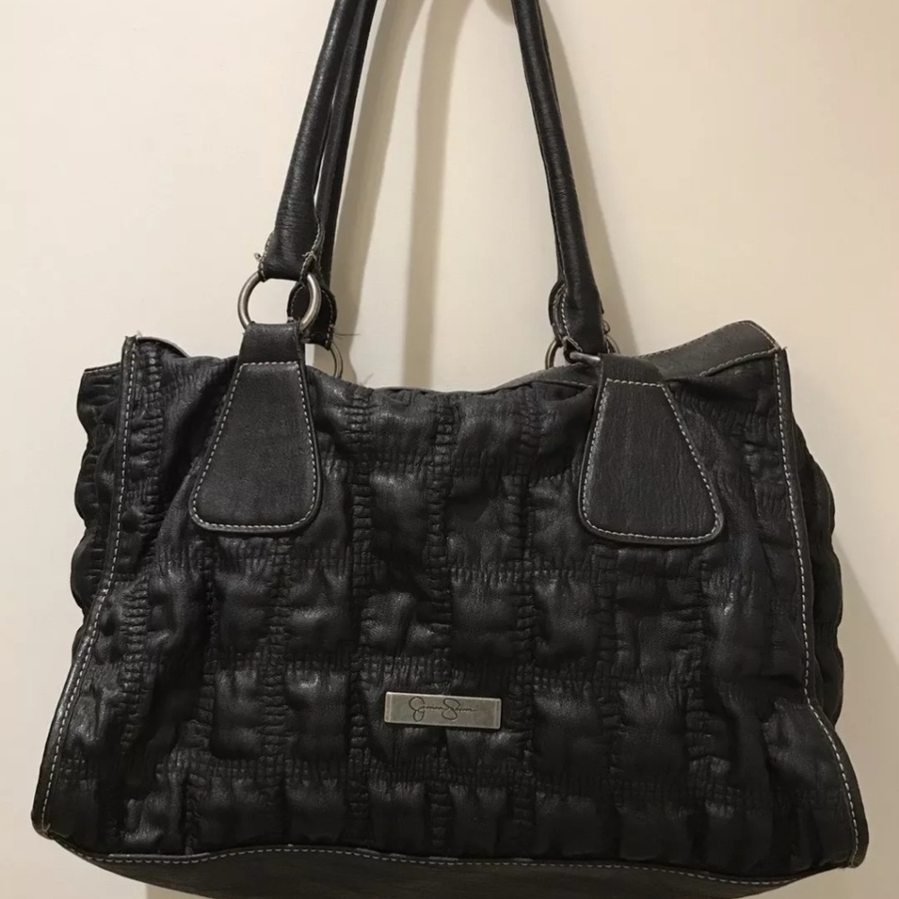 Jessica Simpson Black Textured Handbag - Picture 1 of 8